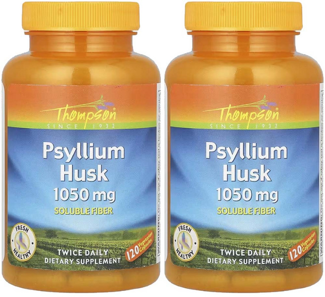 탐슨 Psyllium Husk 실리엄허스크 차전 자피 차천차피 자전자피 120캡슐2통, 120정