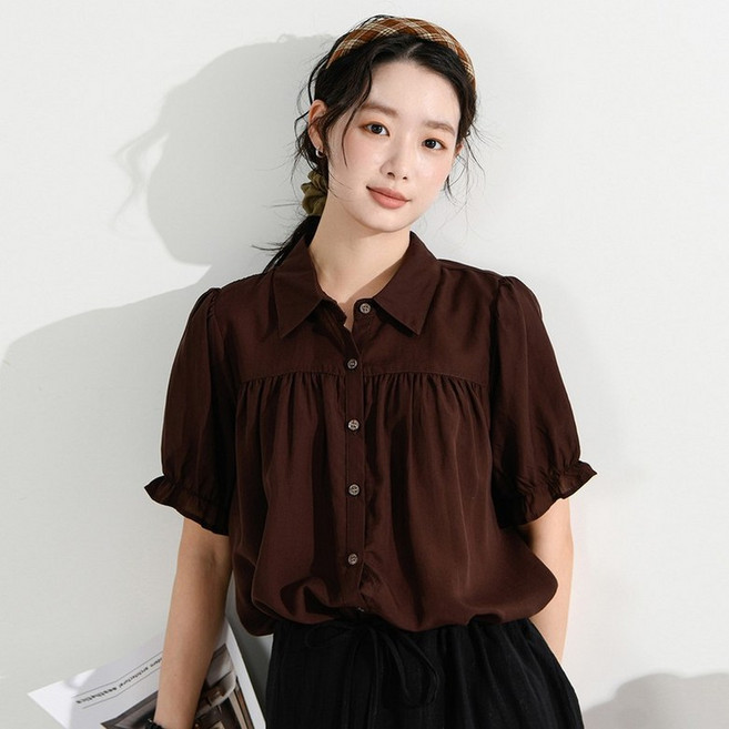 피그먼트 텐셀퍼프셔링블라우스 정상가 65800원 716236