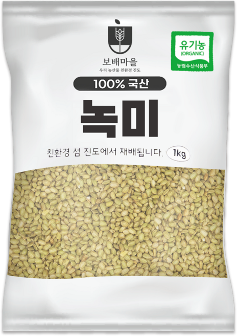[햇곡] 국산 프리미엄 유기농 녹미, 1개, 1kg