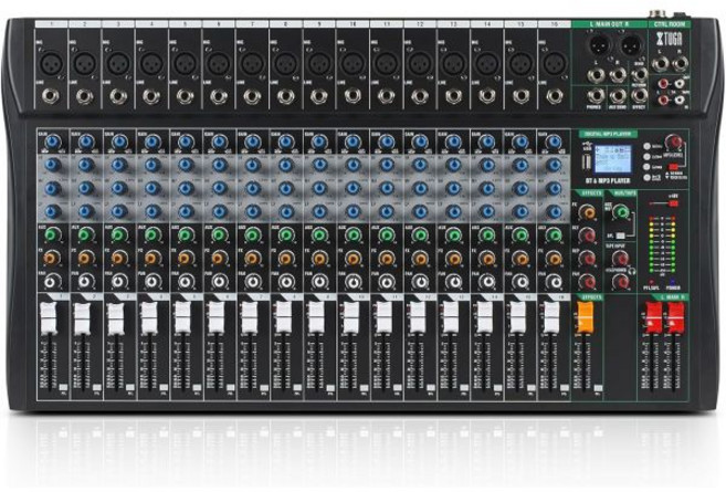 디지털 효과 48V 팬텀 파워 RCA 입력 및 컴퓨터 레코딩 스튜디오용 XLR 연결 기능이 있는 XTUGA 120CT 12 채널 믹서 프로페셔널 사운드 컨트롤러 오디오 인터페이, CT160