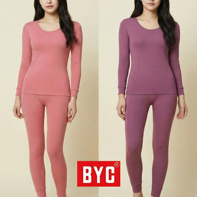 BYC 여성 부드러운 순면100% 양면내의 상하세트