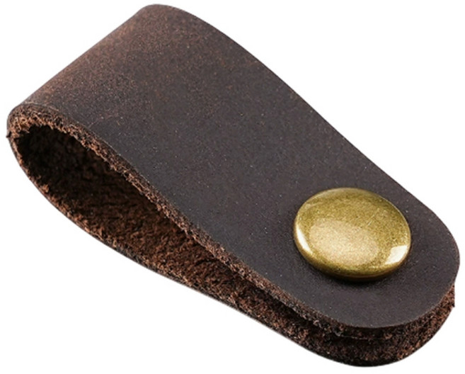 선정리 홀더 가죽 케이블 타이 스트랩, 다크브라운, 10개