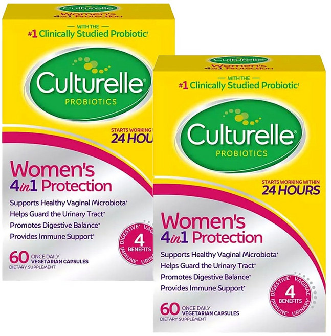 컬처렐 프로바이오틱 여성용 4 in 1 보호 하루 1회 베지 캡슐 30정, 60정, 2개