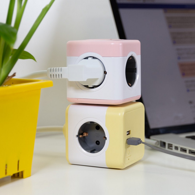 파워큐브 V2 고용량 멀티탭 5구 4000W 과부하차단 안전 디자인 예쁜 인테리어 멀티탭 콘센트, 01_5구 오리지널, 01_화이트, 1개