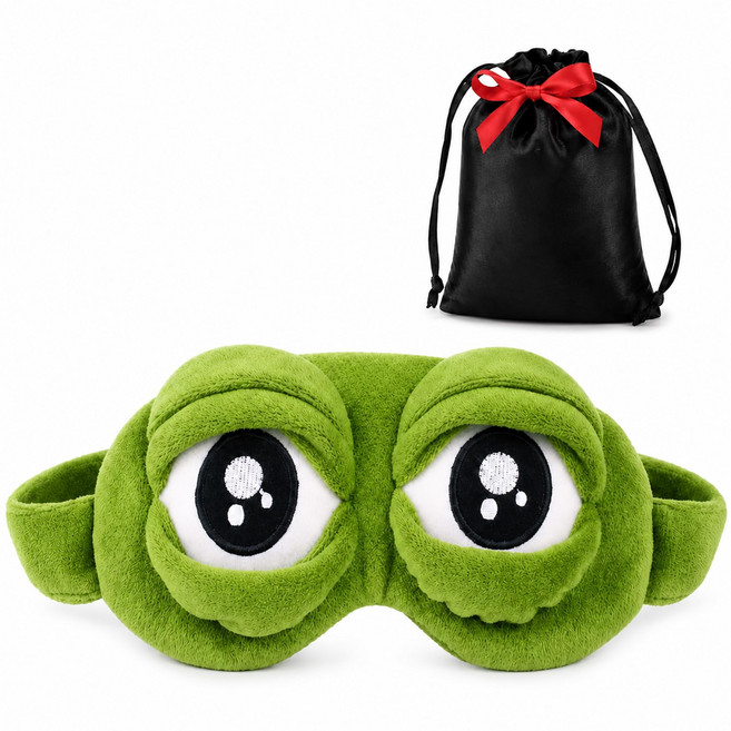 Sleep Mask 3D 개구리 모양 수면 안대 차광(조절 가능한 밴딩 포함) 부드러운 밀착 페이스 디자인