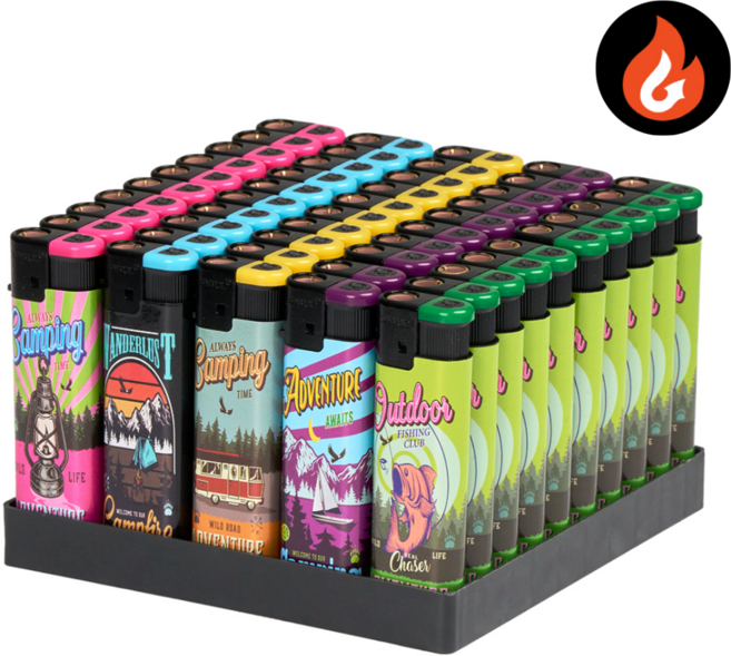 쎈터보 토치 라이터 캐릭터 터보 라이터 업소용 라이터 전자식 충전식 개업판촉용, 50개, 캠핑