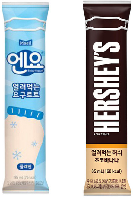 매일유업 얼려먹는 엔요 6개 + 매일유업 얼려먹는 허쉬 초코바나나 6개, 1세트, 85ml