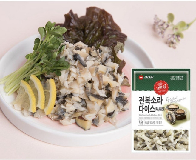 [킹앤킴스] 전복 소라 다이스 1kg 전복슬라이스 다진전복, 1개