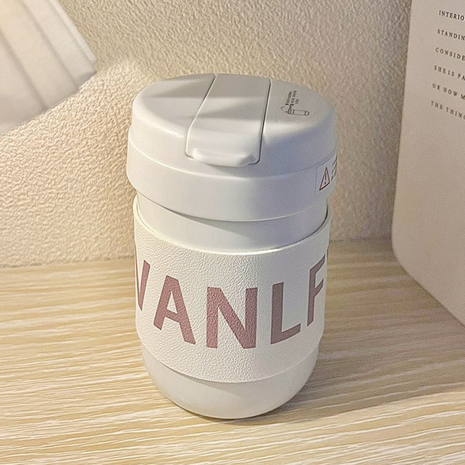 DFMEI 텀블러 304 스텐 빨대컵 남녀 휴대용 휴대용 보틀 컵, 카멜-300ml 빨대포함, 텀블러+빨대브러쉬+아체인, 1개