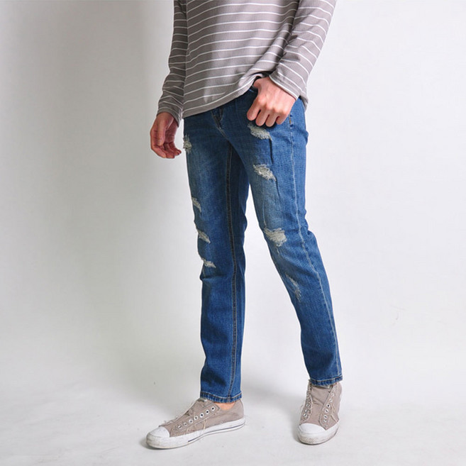 남자 빈티지 찢청스타일 청바지 스판소재