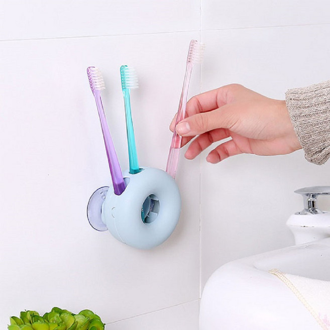 도넛 칫솔꽂이 4구 면도기, 블루, 블루 - 단종