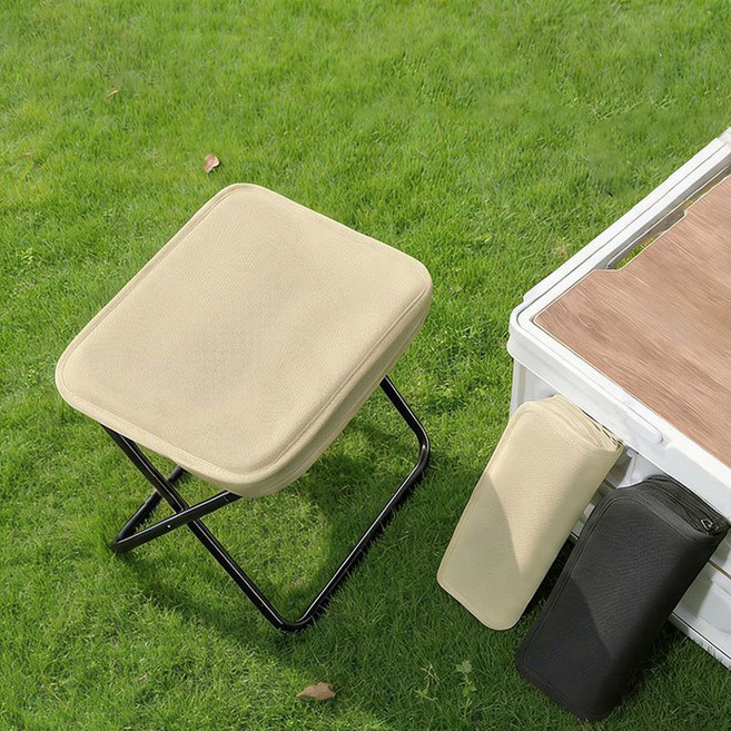 1+1 휴대용 접이식 의자 초경량 다용도 간이의자 아웃도어 미니 캠핑의, 2개, 카키