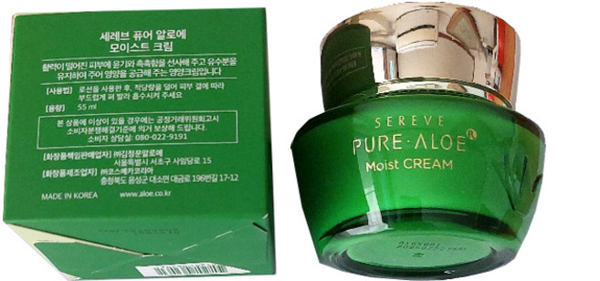 김정문알로에 세레브 퓨어 알로에 모이스트 크림 55ml, 1개