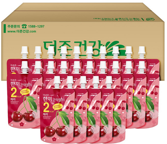 더존건강 한끼 곤약젤리 체리 150ml, 50개