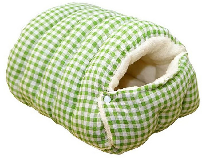 고양이침낭 겨울숨숨집 따뜻한하우스 고양이숨숨집 터널 겨울용 담요 반려묘, 1개, 그린