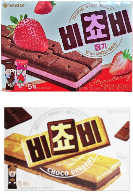 오리온 비쵸비 초코+딸기 세트, 2개, 125g