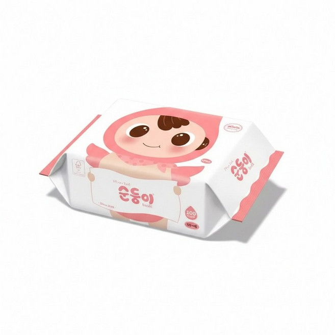 [순둥이]nBpR-01 /베이직 무향엠보싱 리필형 100매 10팩, 순둥이 nBpC-01 베이직 무향엠보싱 물티슈 캡형 1