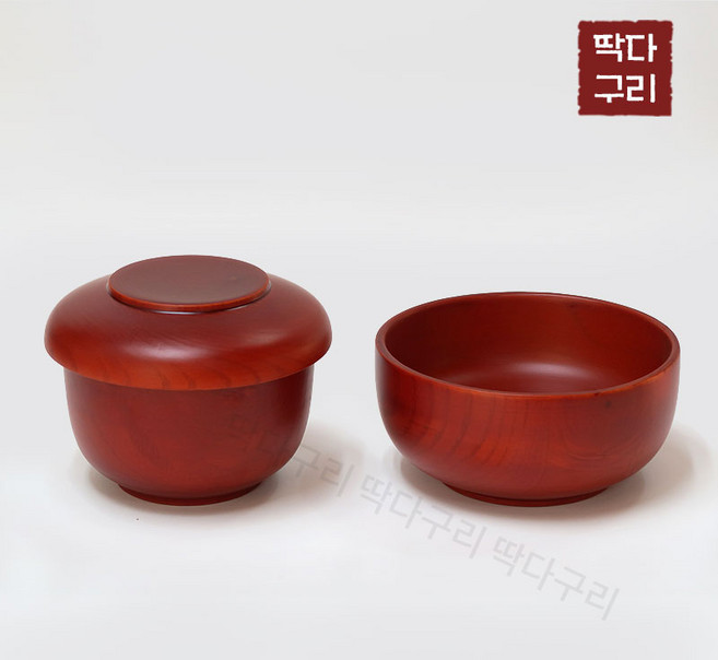 딱다구리 물푸레나무 원목제기 밥그릇+뚜껑+국그릇 주발세트, 단품, 1개