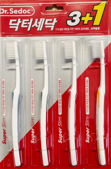 닥터세닥 슈퍼슬림 칫솔, 4개입, 10개