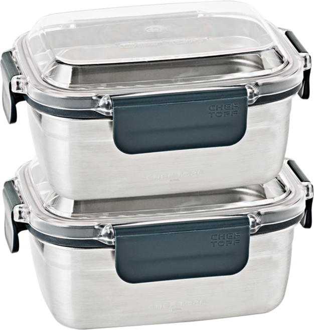 PicknGO 글라스락 셰프토프 클린 스텐밀폐용기 600ml PG0032, 2개