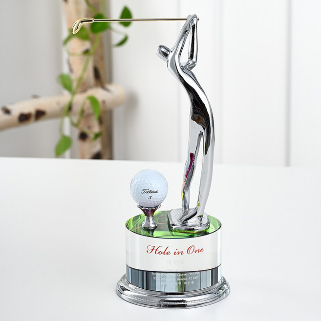 스포츠트로피 경기구리 직영공장 싱글패 골프트로피 이글패 홀인원패 컬러크리스탈 골드스윙클럽, SP-024(실버_컬러크리스탈_볼서비스), 1개
