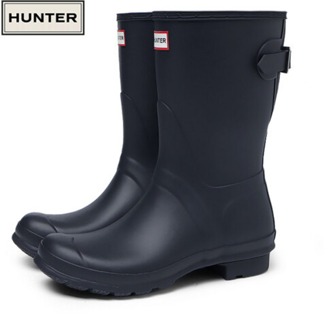 헌터 오리지날 백 어드저스터블 숏 여성 레인부츠 네이비 WFS1013RMA-NVY