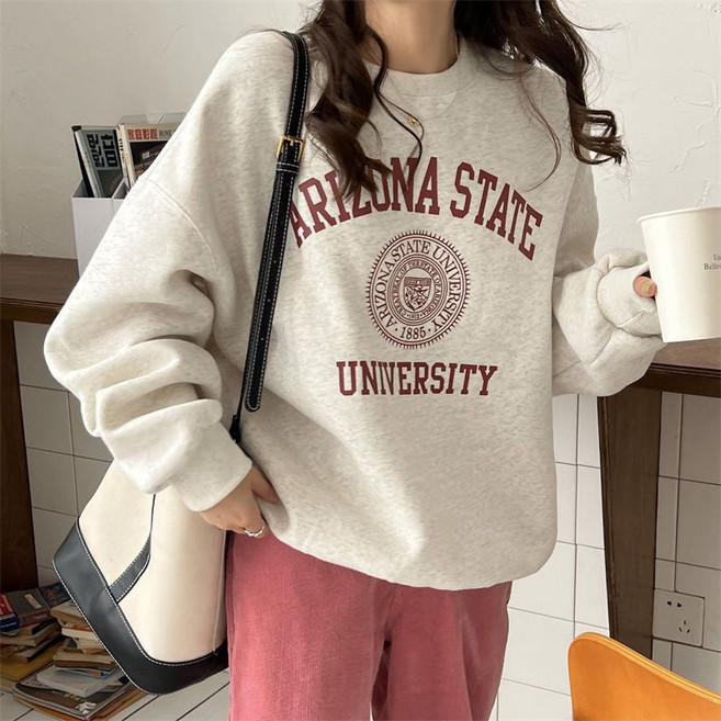 여성 기모 오버핏 긴팔 티셔츠 맨투맨