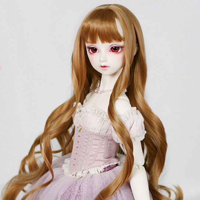 구체관절인형 가발 내추럴 롱 웨이브 8-9인치 60cm급용 도리스돌 국내제작, A. 브라운, 1개