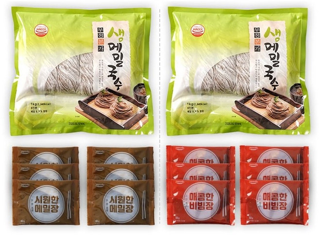 동명 생 메밀국수 메밀 소바 비빔장 세트, 6개, 167g