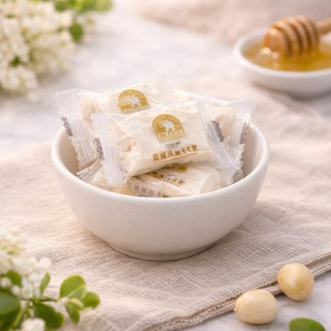 糖之坊 夏威夷豆牛軋糖 蔓越莓口味, 1個, 夏威夷豆牛軋糖(300g)