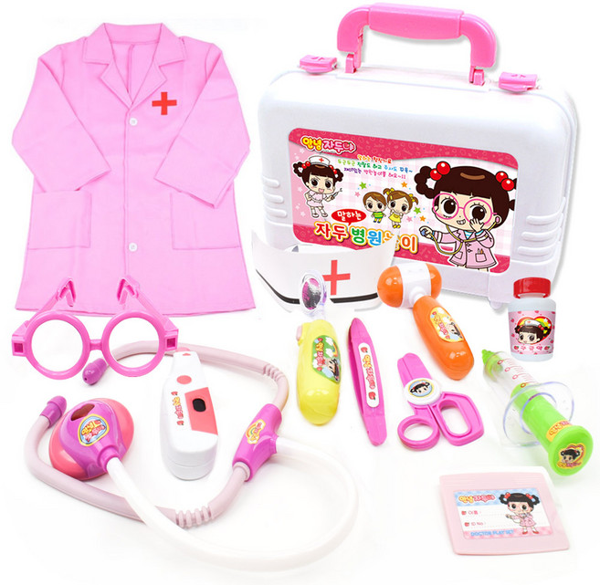 자두야 말하는 병원놀이 역할 의사 소꿉 인형 간호사 놀이 체온계 우리말 청진기, 1개
