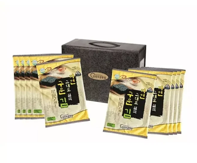 신진수산맛김 신진수산 자연 그대로 살짝 구운김 5매 15g 10봉, 1개