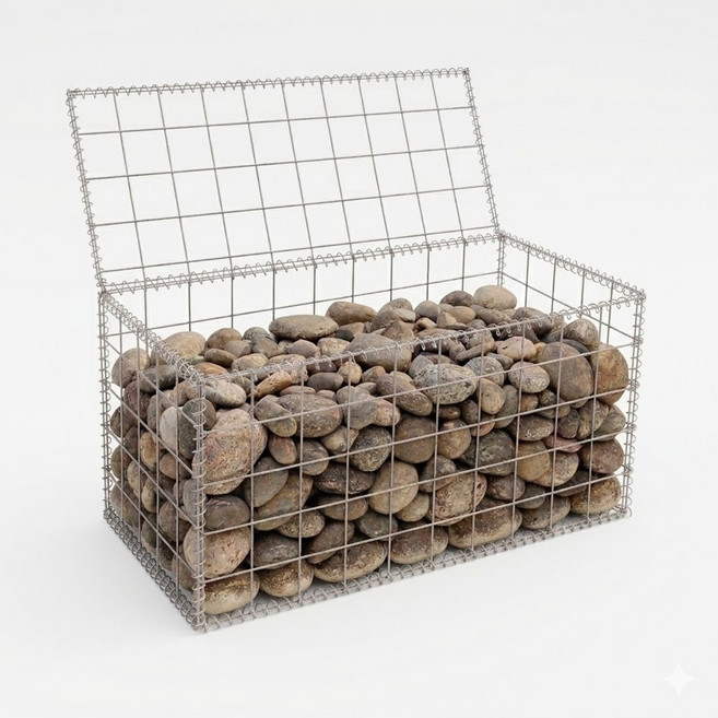 개비온 돌망태 철망 담장 옹벽 게비온 사각 메쉬 정원 인테리어 울타리 벤치 경계석, 1개