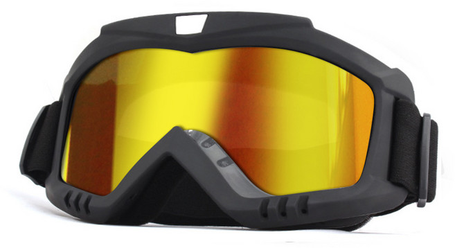 스포츠 겨울 스노우 보드 방풍 고글 바이크 수상스키 워터쇼 안경, 검정 미러골드, 1개