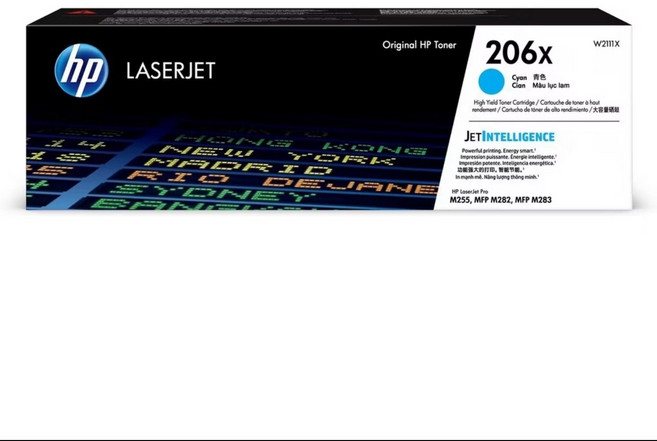 HP 206X 原廠碳粉匣 W2110X W2111X W2112X W2113X 雷標公司貨, 藍色, 1個