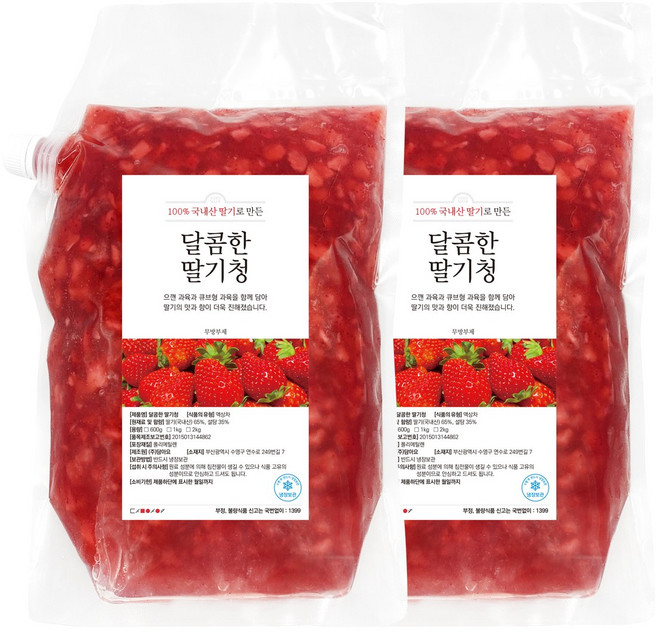 담아요 수제 달콤한 딸기청, 2개, 1개입, 2kg