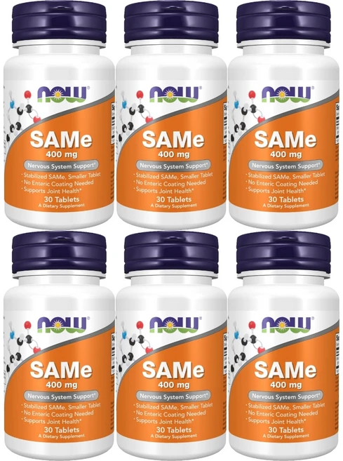 나우푸드 SAMe 이황산염토실산염 400mg 테블릿, 30정, 6개 - 쿠팡