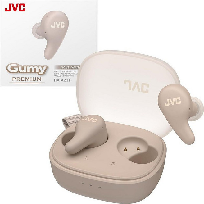 JVC Gumy 프리미엄 트루 와이어리스 이어버드 노이즈 캔슬링 블루투스 5.4 헤드폰 26H 배터리 ANC 주변 모드 게이밍 짧은 대기 시간 USB-C 케이스 그외 각종 57, 모카