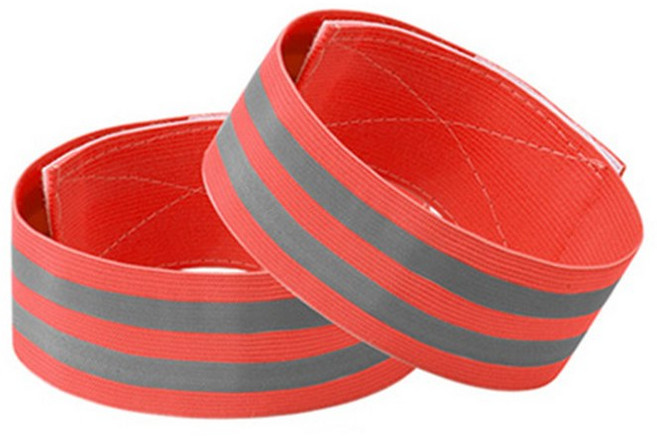 2PCS 손목 발목 다리에 대 한 반사 팔 밴드를 LED 반사판 밤 사이클링 안전 라이트 테이프 팔찌 스트랩, Orange