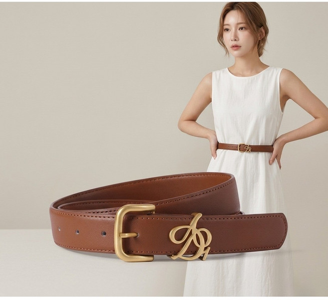 하이바다 여성 심플 가죽 벨트