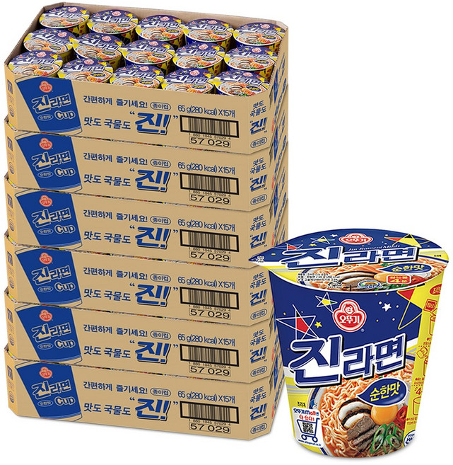 오뚜기 진라면컵 순한맛 65g, 120개
