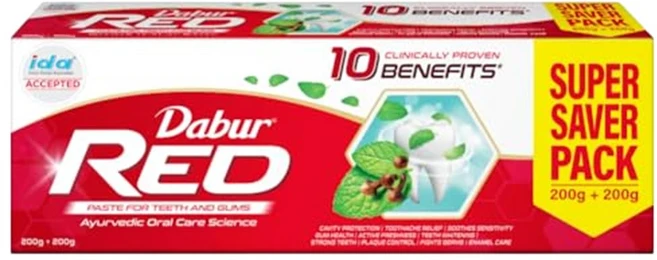 Dabur Red Toothpaste - 200g | Fluoride Free | Helps in Bad Breath Treatment Cavity Protection, 2개 - 쿠팡