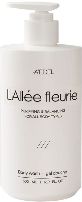 에이델 대용량 바디워시 비건인증 여드름 등드름 트러블 약산성 향좋은 퍼퓸 바디클렌저 라레 플뢰르, 1개, 500ml