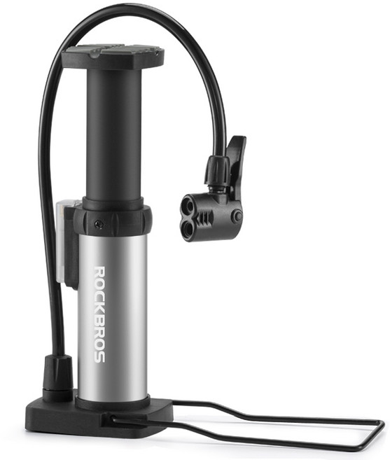 락브로스 휴대용 미니 풋 자전거 발펌프 4522L, 4522LS(실버), 1개