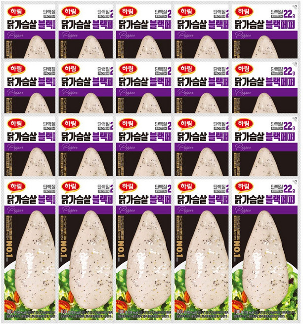 하림 닭가슴살 블랙페퍼 110g, 100g, 20개