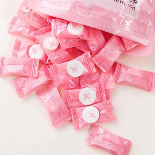 旅行一次性毛巾 洗臉巾 壓縮浴巾 拋棄式衛生浴巾, 1個, 糖果毛巾 共5入(單顆裝)