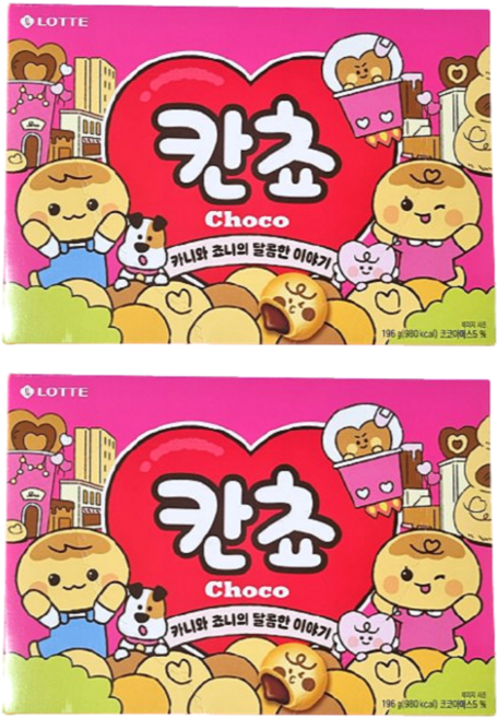 롯데 초코 칸쵸, 196g, 2개