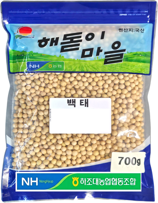 하조대농협 국산 백태 메주콩 노란콩, 700g, 1개