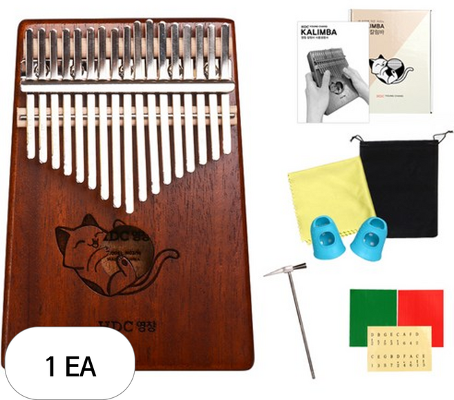 HDC영창 17음계 올솔리드 칼림바 풀 세트 M03 마호가니 고양이, 1개