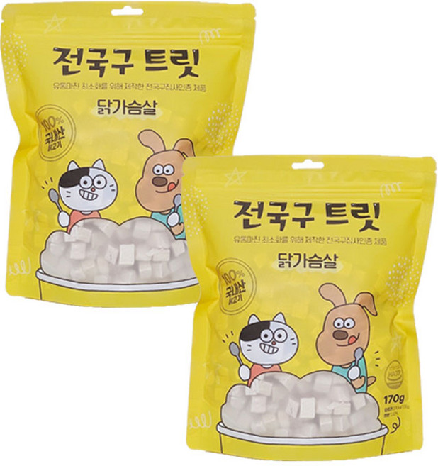 전국구트릿 강아지 고양이 겸용 동결건조 간식, 2개, 200g